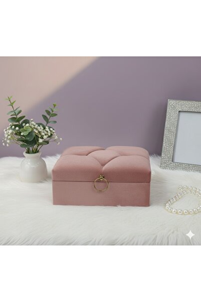 Duru Çeyiz Sandıkları Lüks Kadife Makyaj Çeyiz Sandığı