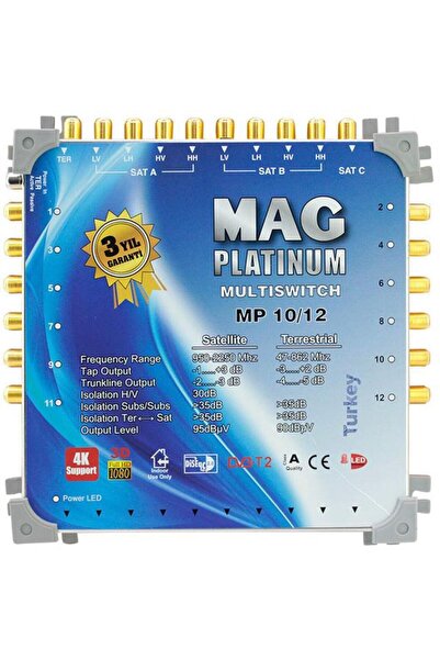 MAG Platinum MP 10/12 Multiswitch - 10 Giriş 12 Çıkışlı Merkezi Uydu Santrali...