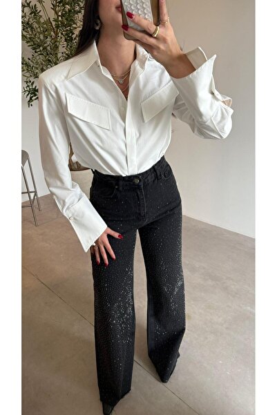 Bade Butik Blugi Palazzo din piatră antracit