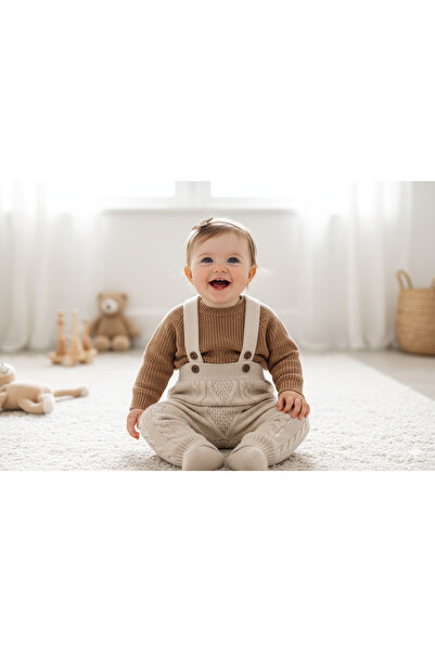 Nimini Kids Knitwear Sweater & Knitted Salopet Overalls Unisex Baby Top and B...