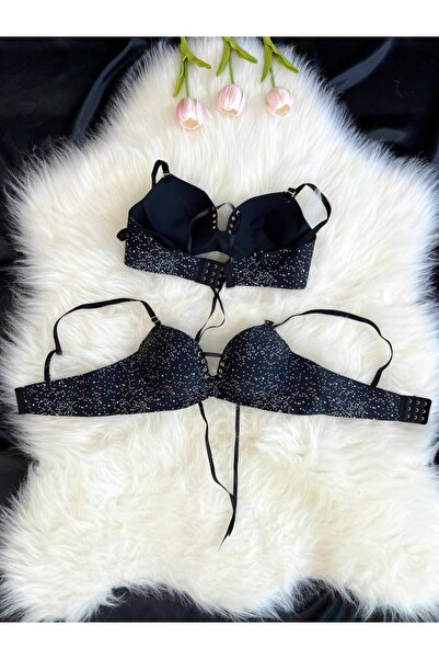 Hirazenmoda Women's Laser-Cut Front Bra with Rope Detail and Hand-Supported D...