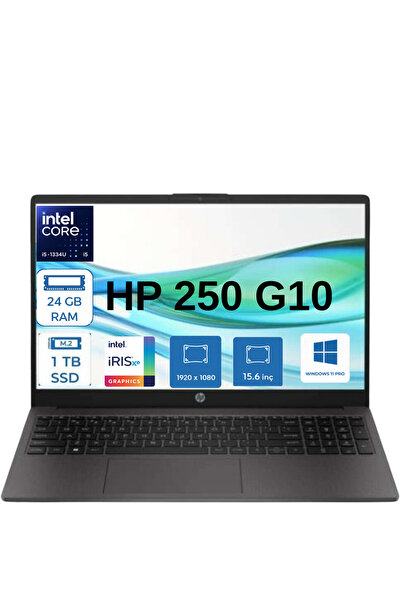 HP 250 G10 B39W4AT i5-1334U 24 GB RAM DDR4 1 TB SSD 15,6" FULL HD WİN 11 PRO ...