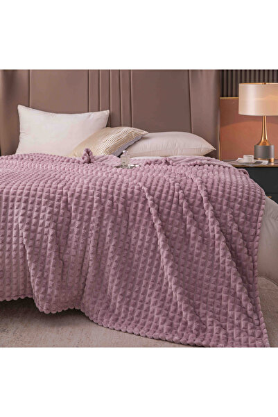 FIONNA.RO Cocolino Blanket With Squares Medium Thickness - Lilac
