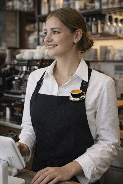 Modex Altın Sarısı Kaşık Detay Mineli Kahve Fincanı Broş (3cm)