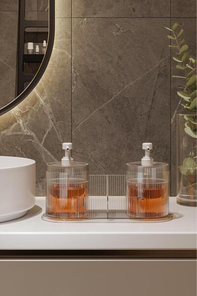 Pufwin Home Dozator de săpun lichid și detergent din acril transparent, moder...