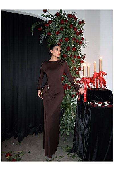 ESRAHELVACI Buckle Detailed Gathered Long Dress