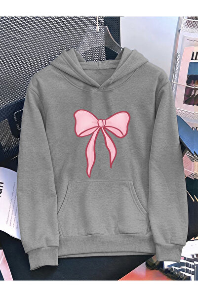 ALEYZA MODA Unisex Pink Stripe Print O Oversized K Hooded Sweatshirt