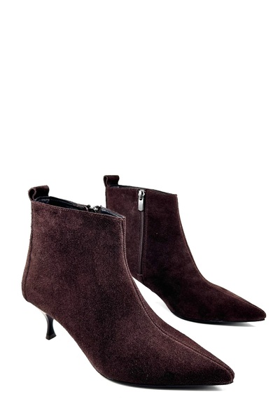 Desire Acı Kahve Hakiki Süet Deri Kısa Kadın Bot