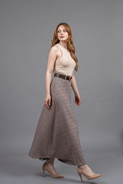 MissVina Belted Verev Maxi Skirt 6836