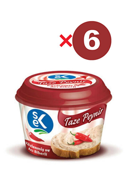 Sek KÖZLENMİŞ VE ACI BİBERLİ TAZE PEYNİR 150 gr X 6 Adet