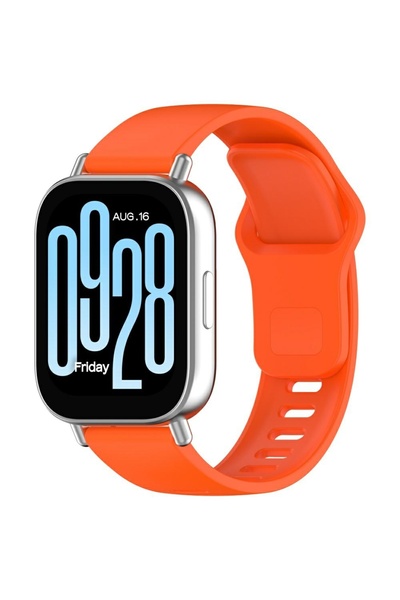 Beline Silicone Strap for Xiaomi Redmi Watch 5, Large, Orange, Adjustable Fit