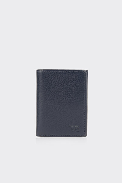 White Stone Navy Blue Special Design Premium Vertical Leather Men's Wallet