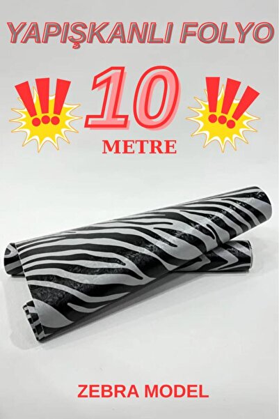 Renkli Duvarlar 45cm X 10 Meters 1 Roll Foil Adhesive Zebra Model Appearance ...