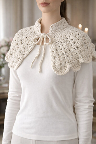 Macs Moda Hand Knitted Shawl Collar Shoulder Shawl – Tieable, Vintage & Bohem...
