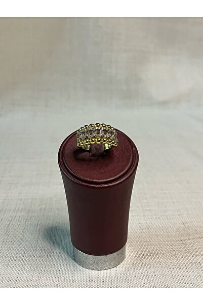 PeraMira Gold Renk Taşlı Ayarlanabilir Kalın Yüzük