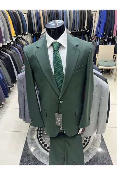 MASSARO Gold Quality Fabric Men's Slim Fit Suit