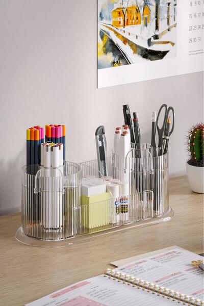 APEXEL Modern Çok Bölmeli Masa Üstü Kalemlik Ofis Organizeri Düzenleyici