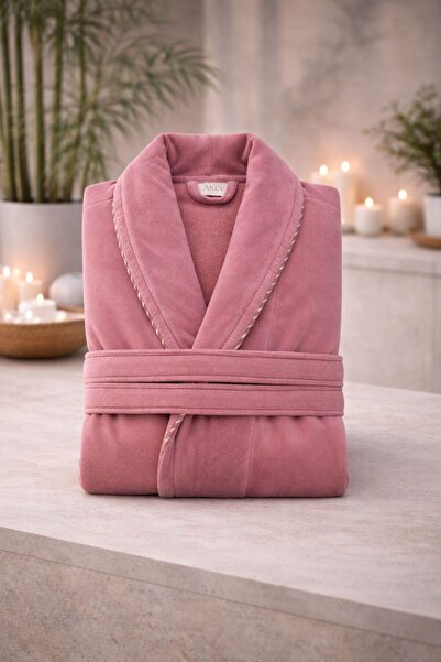 Binna Soft Serenity Unisex Cotton Shawl Collar Piped Bathrobe