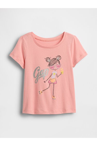 GAP Kız Bebek Turuncu Grafik Baskılı T-Shirt