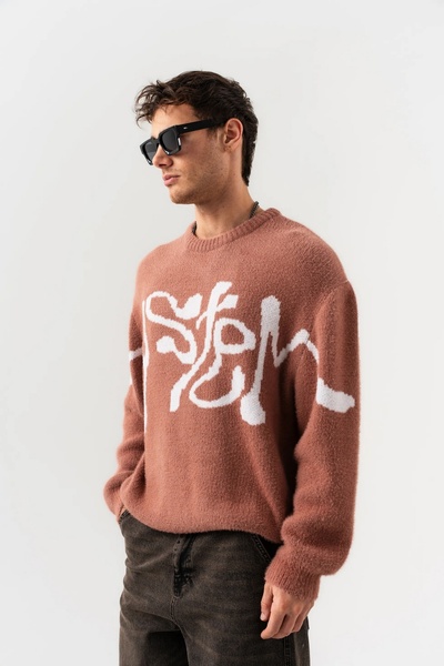 go gang own Πλεκτό πουλόβερ με υφή Angora από την System Bisiklet