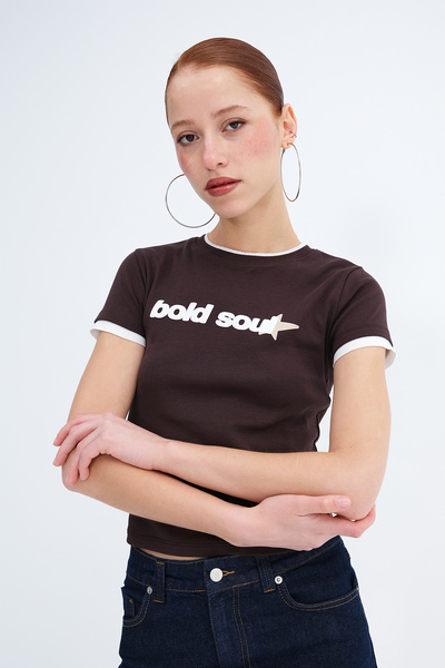 Addax Double Sleeve Printed T-Shirt P10646