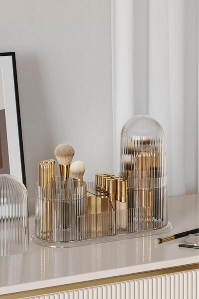 Pufwin Home Sofia İki Kapaklı Makyaj Organizeri Şeffaf Kapaklı Çok Bölmeli Fı...