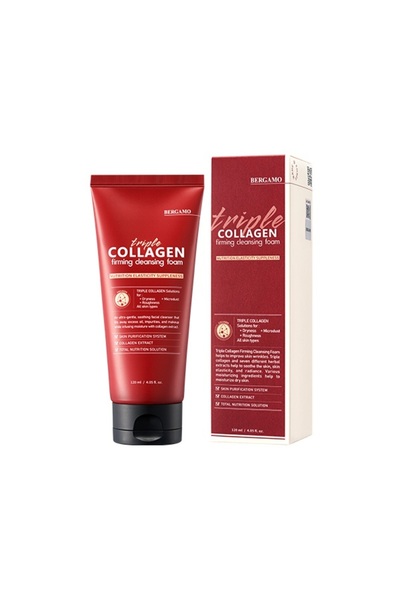 Bergamo رغوة تنظيف وشد البشرة بالكولاجين الثلاثي 120 مل