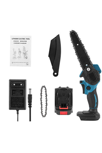 TodayShop Drujbă electrică portabilă de 8" cu 2 baterii de 24V - Perfectă pen...