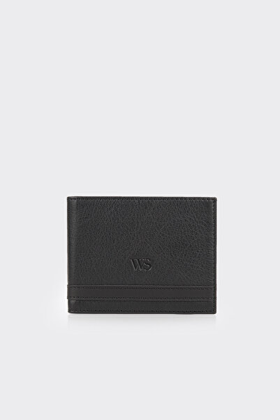 White Stone Black premium horizontal leather men's wallet