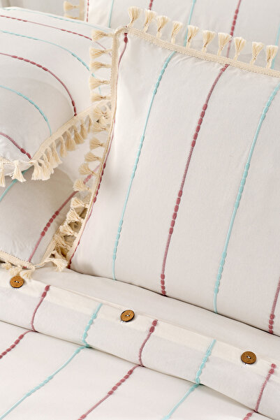 XVA Yadens Cotton Buttoned Tasseled Single Duvet Cover Set