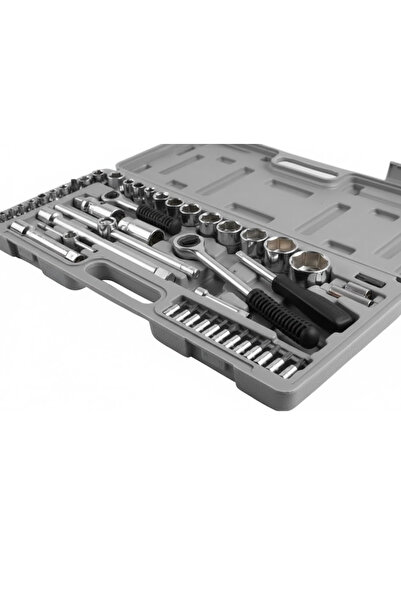 NO BRAND 52-piece Tubular / Ratchet Wrench Set, Metal + Transport Box