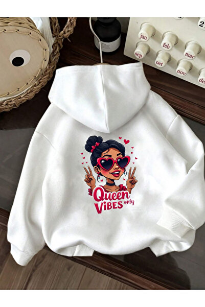 ALEYZA MODA Unisex Ανδρικό/Γυναικείο φούτερ QWEEN με πολύχρωμη ειδική στάμπα ...