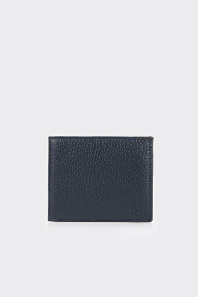 White Stone Navy Blue Premium Horizontal Leather Men's Wallet