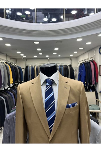 MASSARO Gold Quality Fabric Men's Slim Fit Suit