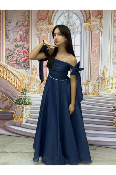 Lidya Kids YANLARI FİYONK DETAYLI UZUN ELBİSE