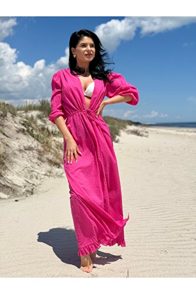 RAMONA BADESCU EXCLUSIVE Rochie damă tip cover-up pentru plajă, vaporoasă, cu...