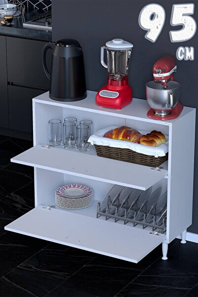 Modilayn Loya 32,5 cm Derinlik, 1 Küçük Kapaklı Çok Amaçlı Mutfak Dolabı (Far...