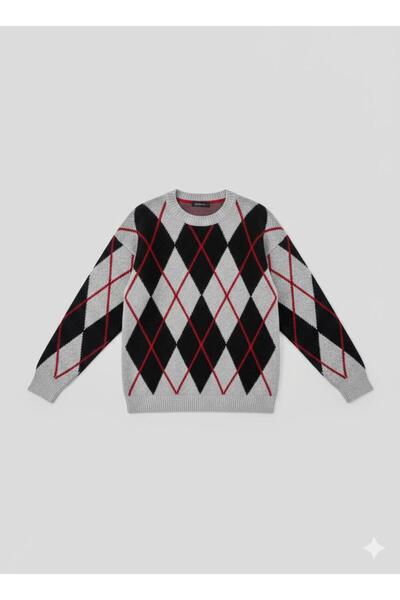 Sempre Baklava Patterned Comfortable Fit Sweater Knitwear