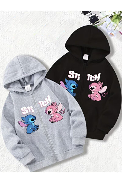 Baxia Girls' Printed Hooded Cardigan Sweatshirt with Zipper 2-Piece Cardigan ...