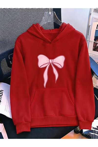 ALEYZA MODA Unisex Pink Stripe Print O Oversized K Hooded Sweatshirt