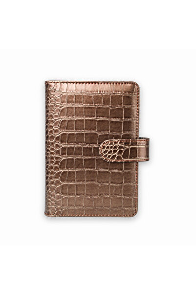BE SO BUSY – The System Planner | Tarihsiz, Metallic Brown, Kroko Desenli Ort...