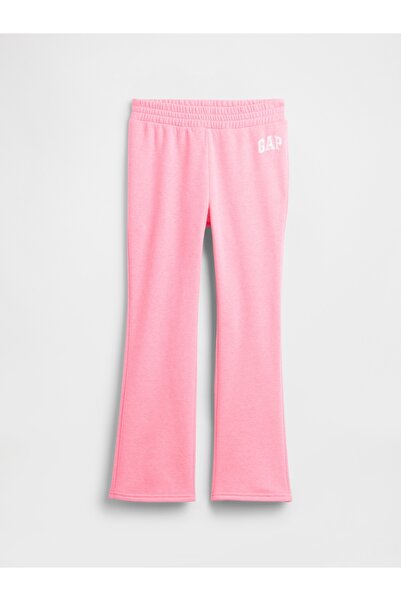 GAP Kız Çocuk Pembe Relaxed Logo Bootcut Eşofman Altı