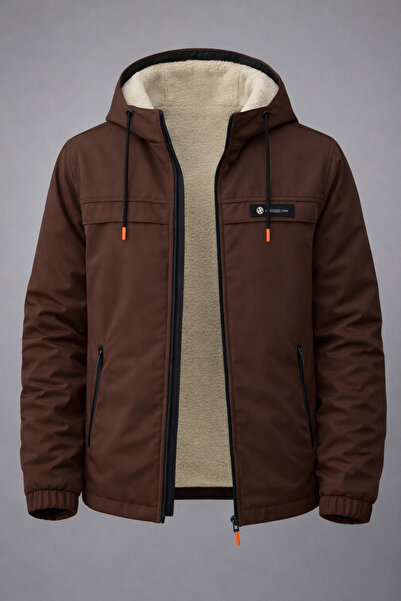 Boymen Men's Coat with Fur Inside Thick Waterproof Coat Premium Coat