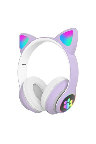 bbtech Çocuk Kulaklığı Kedi Kulaklı Bluetooth 5.0 LED Işıklı Orijinal Ses Kor...