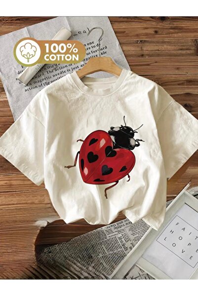 herkesemoda Detaliu cu imprimeu cu gărgărițe basic tricou