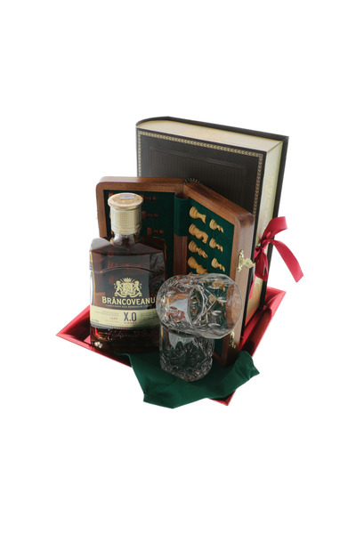 GiftExpress Set Cadou Bărbați Premium cu Șah și Pahare Cristal