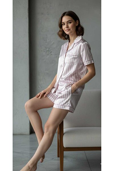 Victoria Secret Pink Σετ πιτζάμες με σατέν τελείωμα