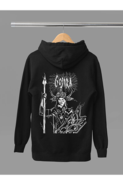 MAGORS سترة روك قطنية مطبوعة بأكمام طويلة من GOJIRA مبطن بالصوف 3 YARN HOODED...