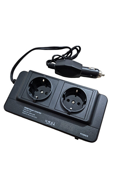 O.M.D Power Inverter with Sine Wave, Black, 200W