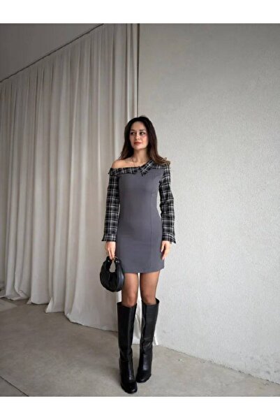 FMN Moda Boat Neck Plaid Shirt Design Premium Series Body-Hugging Pinterest E...